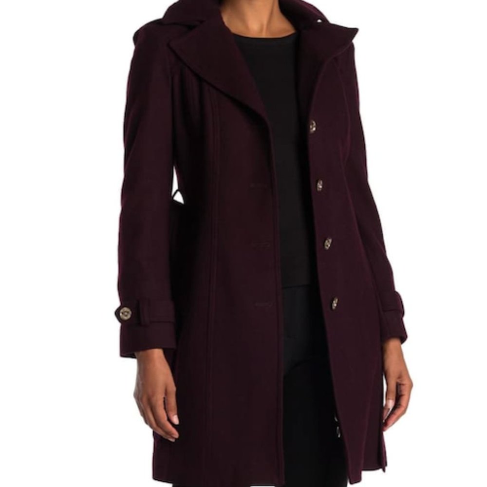 MICHAEL Michael Kors – Missy Belted Wool Blend Trench Coat